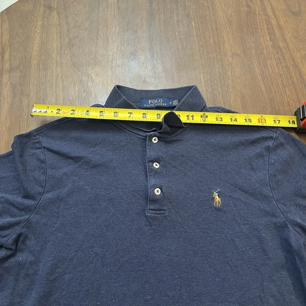 Polo Ralph Lauren Polo M Mens S/S Classic Blue Gray Flesh Pony Preppy Cotton